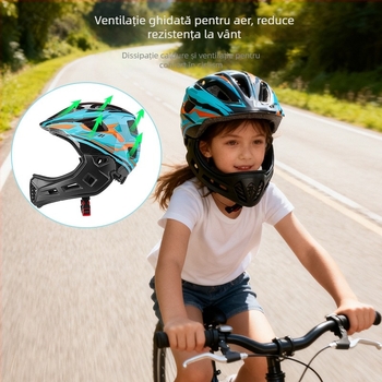 Cască pentru bicicletă de echilibru pentru copii – față întreagă, unisex, stil Off-road, material PC+EPS, model graffiti personalizabil