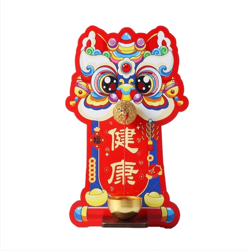 Accesoriu suspendabil - lemn, lucrat manual, Lion Doorbell, Stil: drăguț/retro/kreativ/chinezesc, Cod: Magnetic Doorbell Refrigerator Sticker