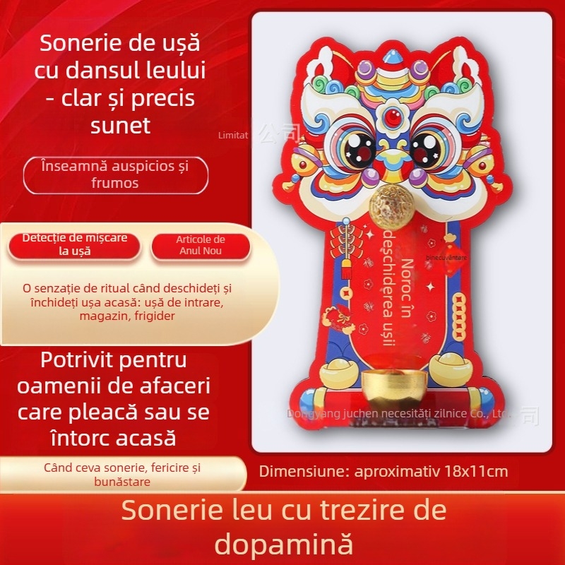 Accesoriu suspendabil - lemn, lucrat manual, Lion Doorbell, Stil: drăguț/retro/kreativ/chinezesc, Cod: Magnetic Doorbell Refrigerator Sticker