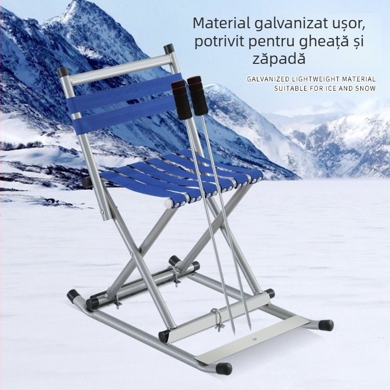 Sanie pe gheață din lemn, pliabilă, pentru copii și adulți, Amber, sporturi de iarnă în aer liber