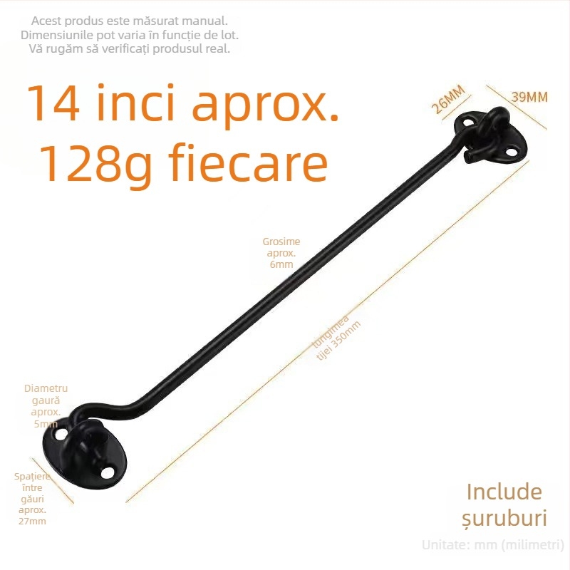 Cârlig din oțel inoxidabil pentru ferestre – model Window Wind Hook, Material: oțel inoxidabil, Finisaj: electroplatare lustruită, Utilizare: încuietoare pentru ușă și fereastră, Marcă: Three Cats