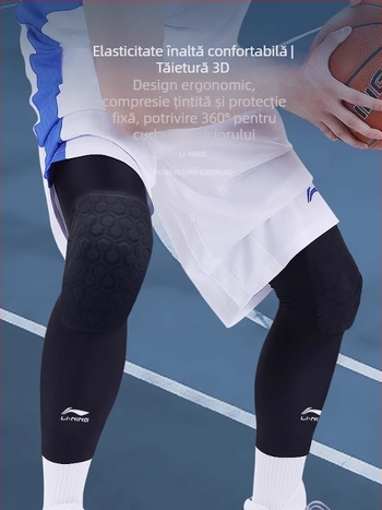 Li-Ning genunchiere pentru baschet – fibră de poliester, utilizare universală, protecție gambă