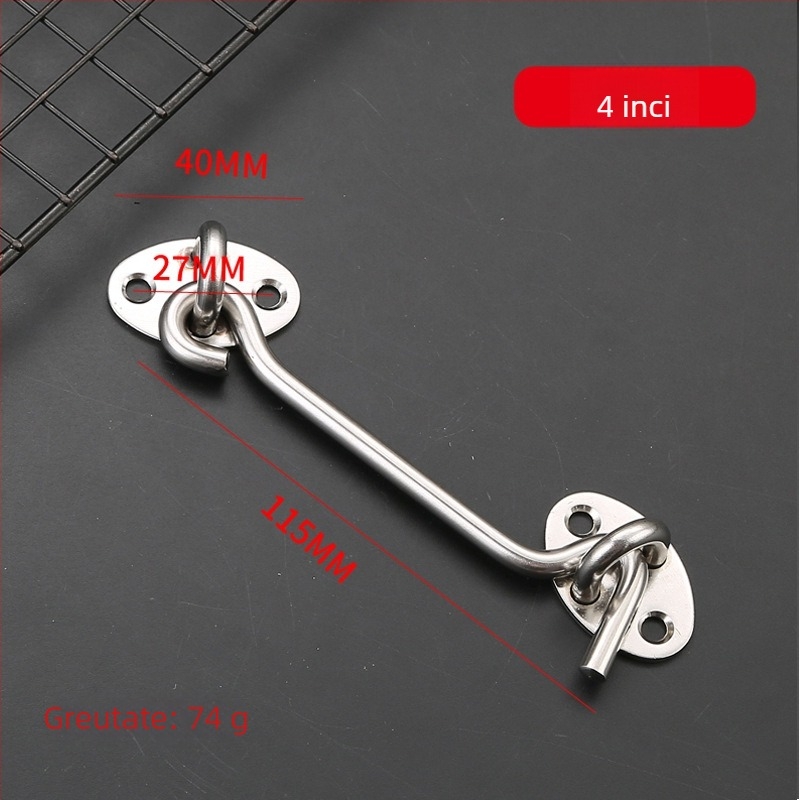 Cârlig pentru fereastră din oțel inoxidabil, finisaj periat, pentru uși și ferestre rezistente la vânt, model: cârlig pentru fereastră, brand: Dawei, stil: modern minimalist