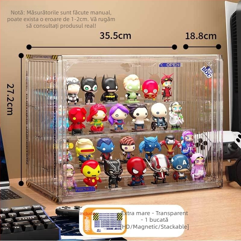 Cutie de afișare pentru figuri din plastic, imprimare logo, personalizare disponibilă, design modern minimalist