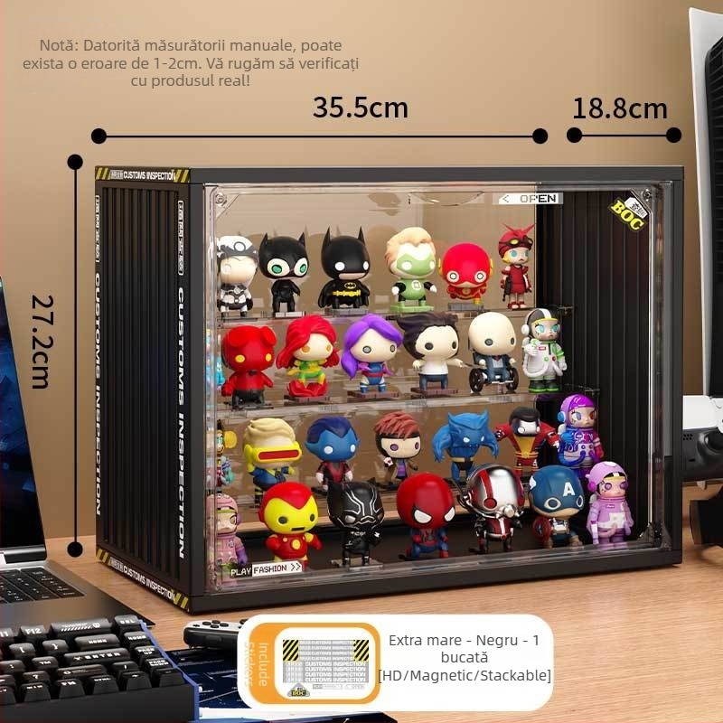 Cutie de afișare pentru figuri din plastic, imprimare logo, personalizare disponibilă, design modern minimalist