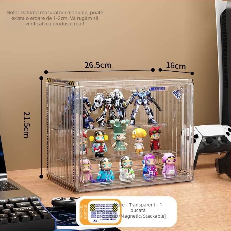 Cutie de afișare pentru figuri din plastic, imprimare logo, personalizare disponibilă, design modern minimalist