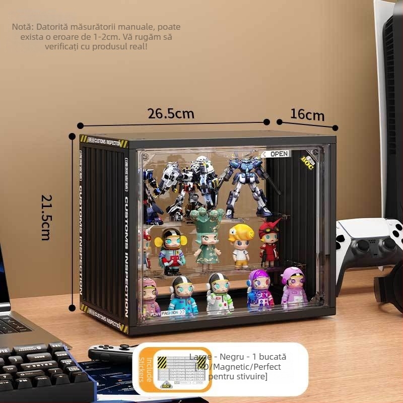 Cutie de afișare pentru figuri din plastic, imprimare logo, personalizare disponibilă, design modern minimalist