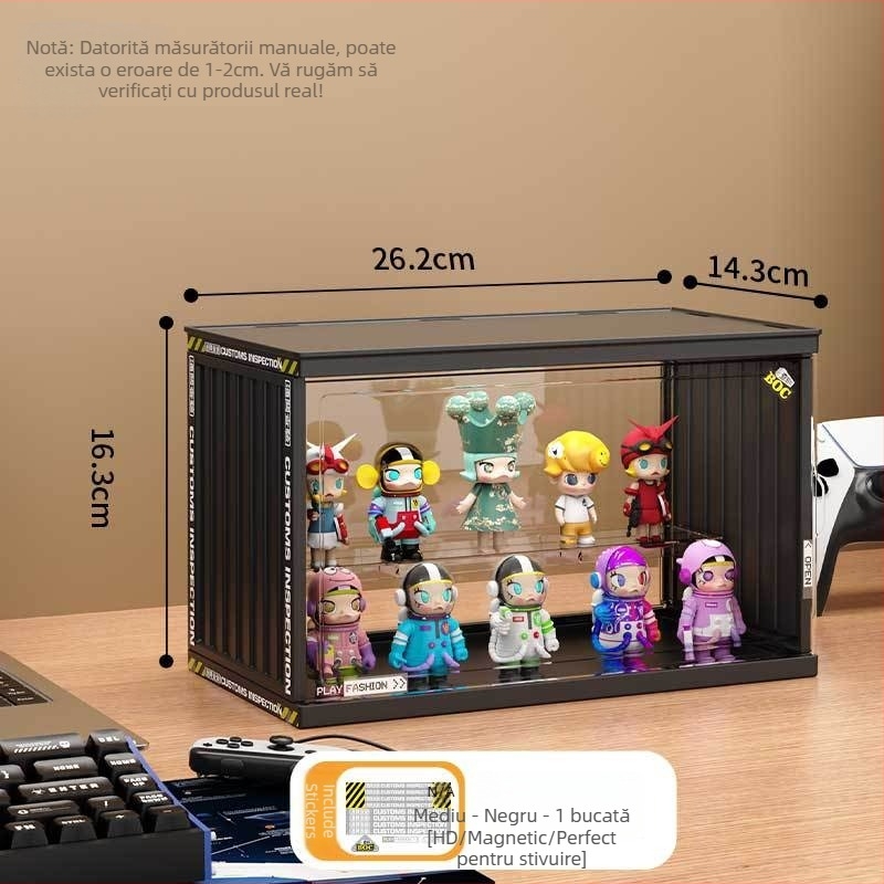 Cutie de afișare pentru figuri din plastic, imprimare logo, personalizare disponibilă, design modern minimalist