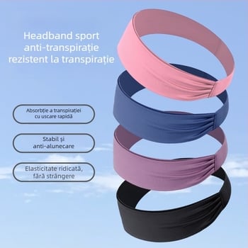 Bandă pentru cap din nailon, absorbantă la transpirație, anti-derapare, pentru alergare, fitness și yoga