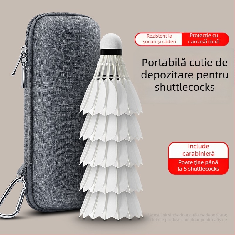 Cutie de depozitare accesorii badminton - portabilă, impermeabilă, carcasă rigidă cu protecție la presiune, din pânză