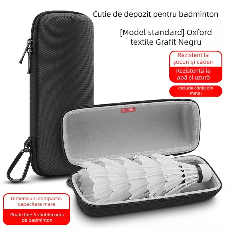 Cutie de depozitare accesorii badminton - portabilă, impermeabilă, carcasă rigidă cu protecție la presiune, din pânză