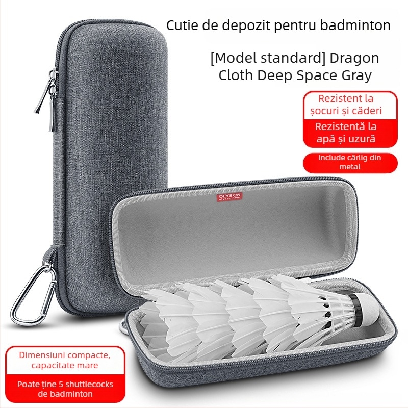 Cutie de depozitare accesorii badminton - portabilă, impermeabilă, carcasă rigidă cu protecție la presiune, din pânză