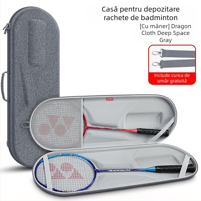 Cutie de depozitare accesorii badminton - portabilă, impermeabilă, carcasă rigidă cu protecție la presiune, din pânză