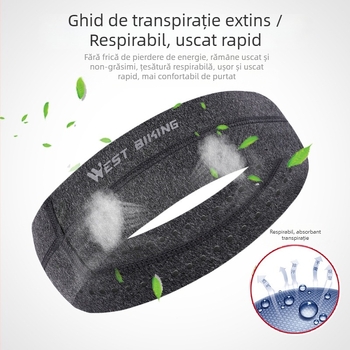 Bandă de cap sport - anti alunecare, absorbantă a transpirației, țesătură tricotată cationică - WEST BIKING OEM disponibil