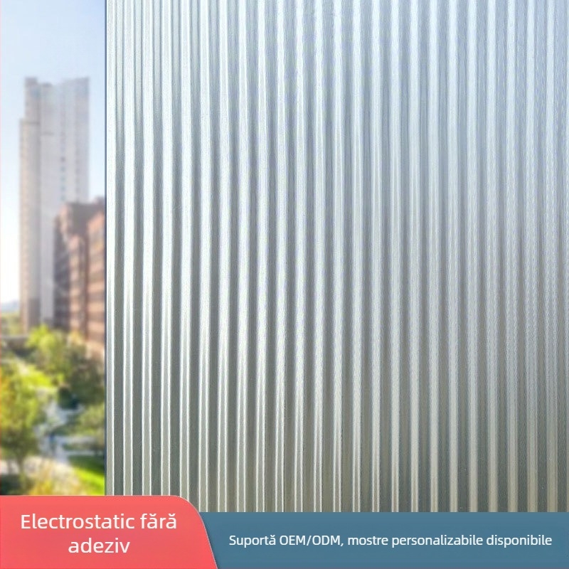 Film de intimitate pentru geamuri, electrostatic – transmite lumina, dar nu permite vederea, cu model geometric, pentru birou și sufragerie