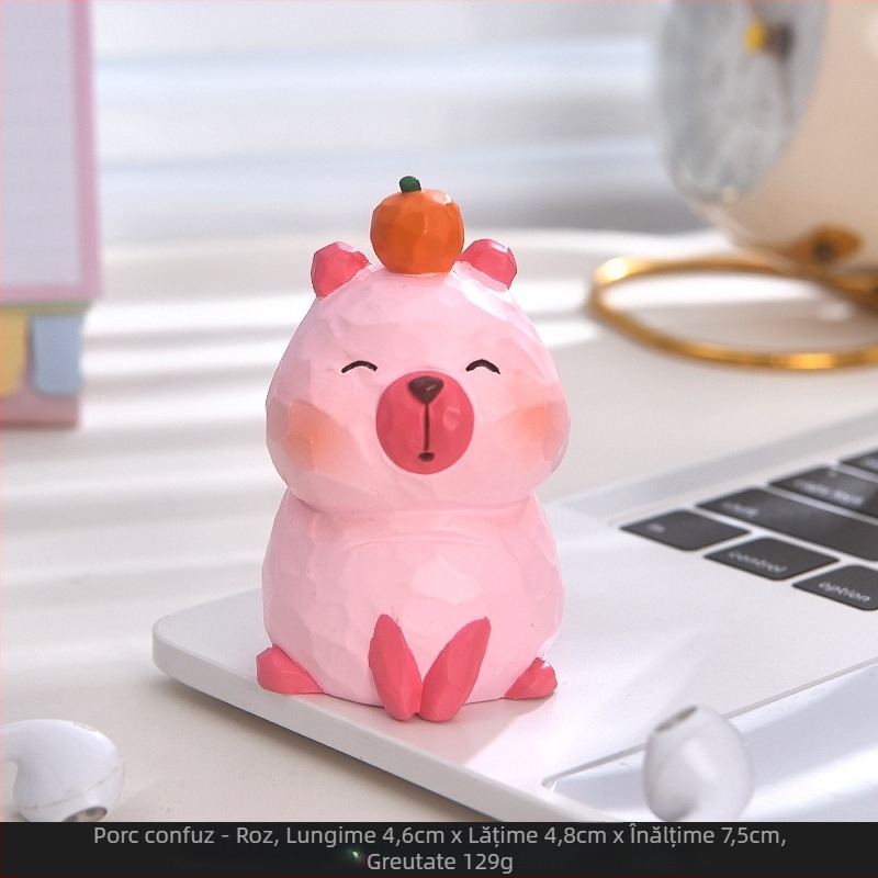 Ornament auto cu capybara, stil cartoon, material rășină, brand Dingyun, categorie animale