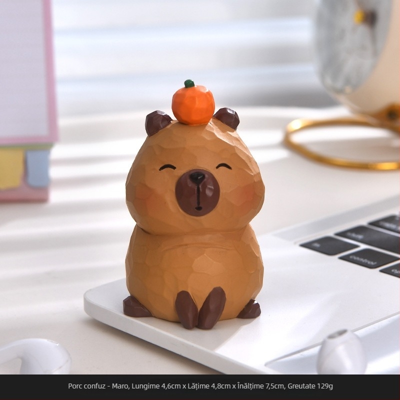 Ornament auto cu capybara, stil cartoon, material rășină, brand Dingyun, categorie animale
