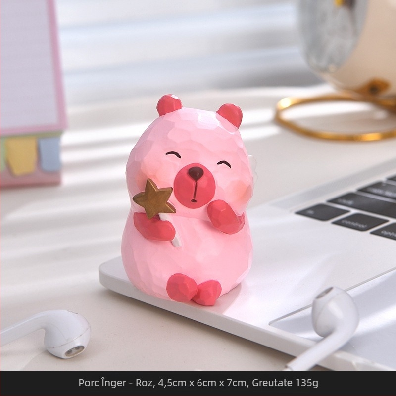 Ornament auto cu capybara, stil cartoon, material rășină, brand Dingyun, categorie animale