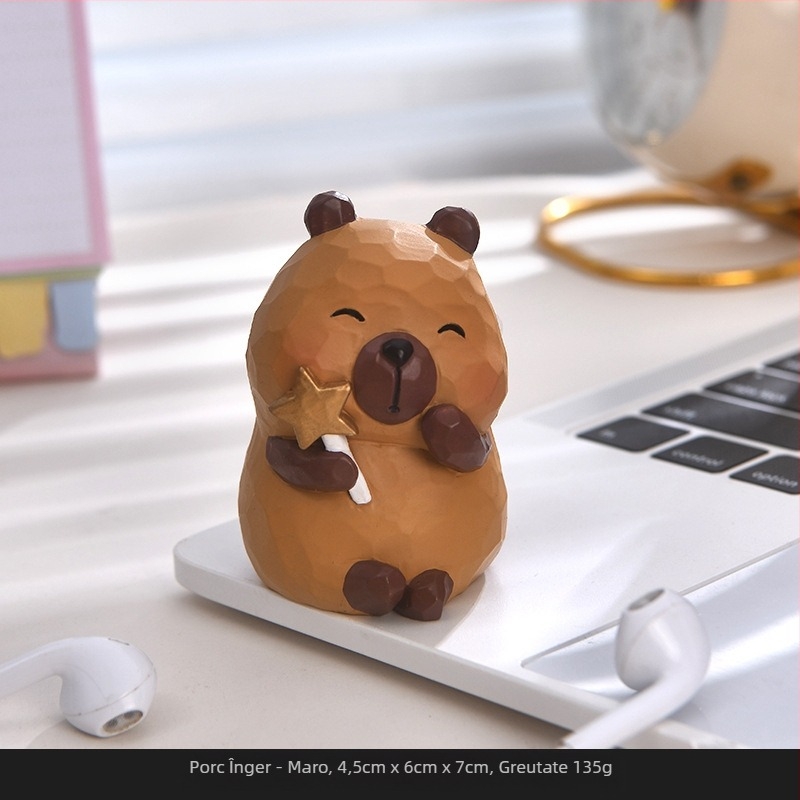 Ornament auto cu capybara, stil cartoon, material rășină, brand Dingyun, categorie animale