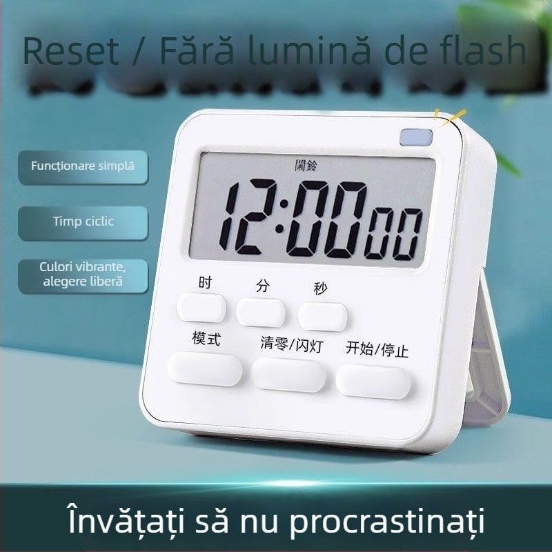 Cronometru pentru învățare și teme – cronometru electronic de bucătărie, afișaj LED, numărătoare inversă