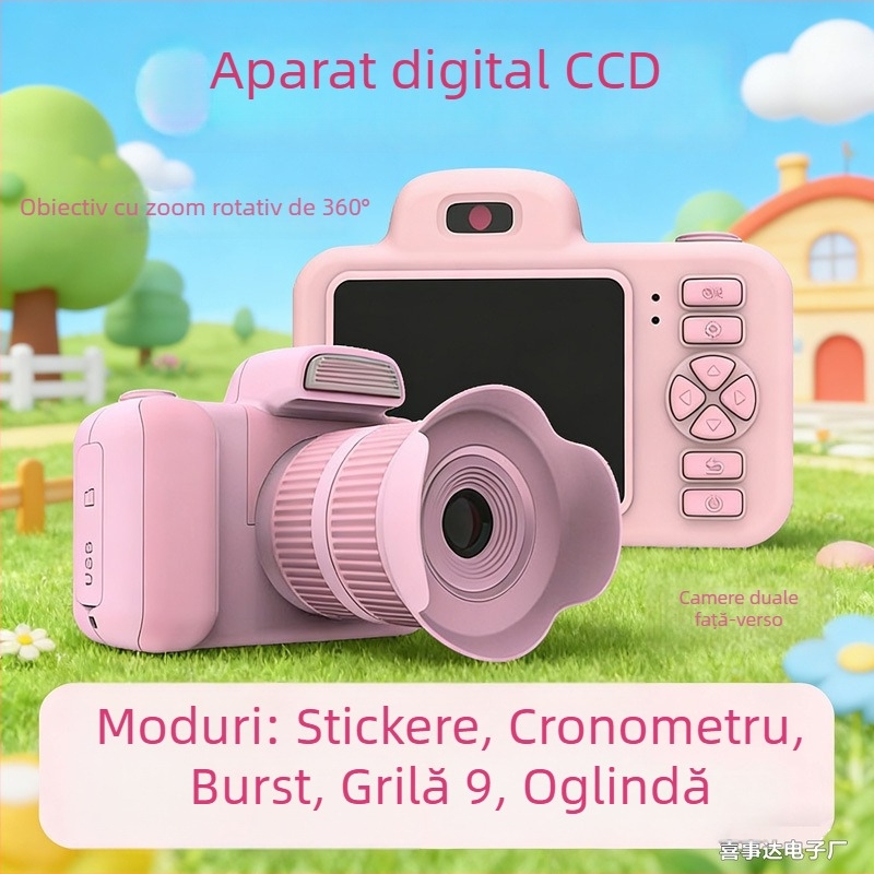 Camera digitală pentru copii D31, ecran LCD 2,0 inch, 1–5 MP, stocare TF, înregistrare video
