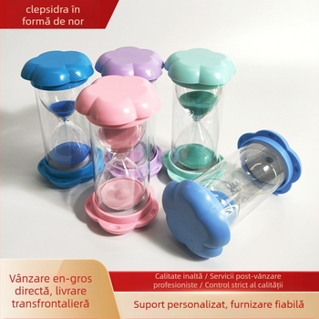 Clepsidră cu nisip din sticlă borosilicat înaltă, topire în sticlă, Cloud Building Hourglass, stil modern minimalist (Sticlă borosilicat înaltă; Topire în sticlă; Cloud Building Hourglass; Modern minimalist style)