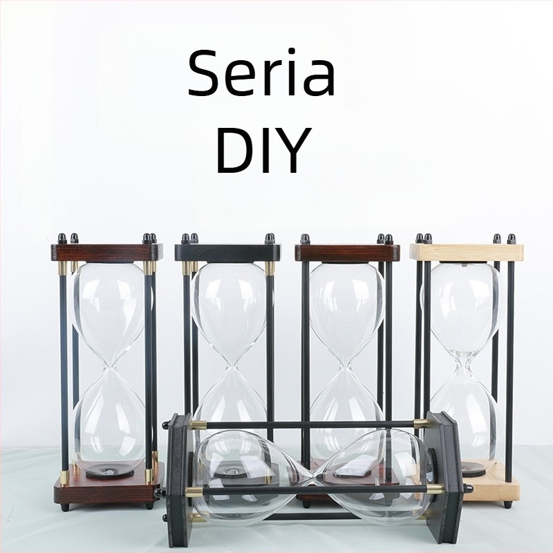 Clepsidră din sticlă cu nisip de umplere de către utilizator, gravură DIY pe lemn, ornament suspendat decorativ