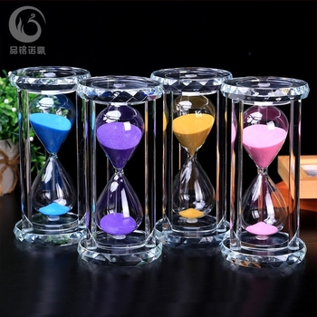 Clepsidră de cristal, timer de 15, 30, 45 și 60 de minute – ornament de birou, cadou de ziua de naștere