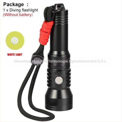Lanternă subacvatică pentru scufundări — 2000 lumeni, întrerupător cu afișaj de putere, aliaj de aluminiu, Asafee