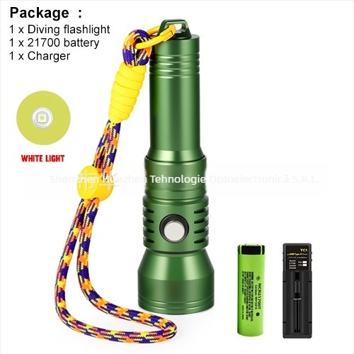 Lanternă subacvatică pentru scufundări — 2000 lumeni, întrerupător cu afișaj de putere, aliaj de aluminiu, Asafee