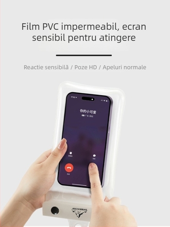 Sac impermeabil pentru sporturi acvatice, husă transparentă din PVC cu ecran tactil, sigilată pentru separare uscat-ud