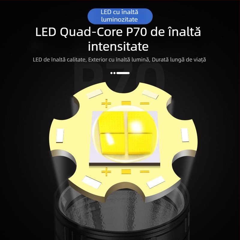 Lanternă de mână subacvatică, 3000 lm, reîncărcabilă, baterie 26650, 4.2 V, impermeabil