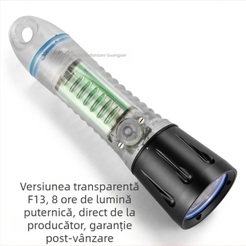 Fener LED pentru scufundări - iluminare profesională, puternică, rază lungă, etanș, utilizare de urgență (Material: aliaj de aluminiu + plastic rezistent la compresiune; Brand: Light Arrow; Categorie: Iluminat pentru scufundări)