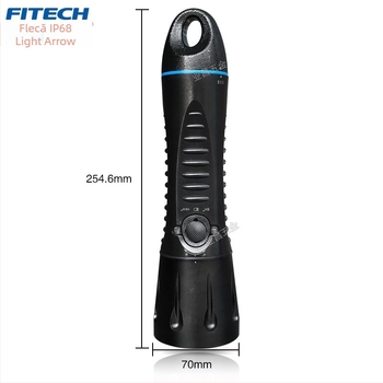 Fener LED pentru scufundări - iluminare profesională, puternică, rază lungă, etanș, utilizare de urgență (Material: aliaj de aluminiu + plastic rezistent la compresiune; Brand: Light Arrow; Categorie: Iluminat pentru scufundări)