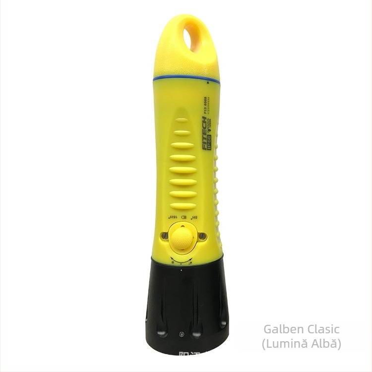 Fener LED pentru scufundări - iluminare profesională, puternică, rază lungă, etanș, utilizare de urgență (Material: aliaj de aluminiu + plastic rezistent la compresiune; Brand: Light Arrow; Categorie: Iluminat pentru scufundări)