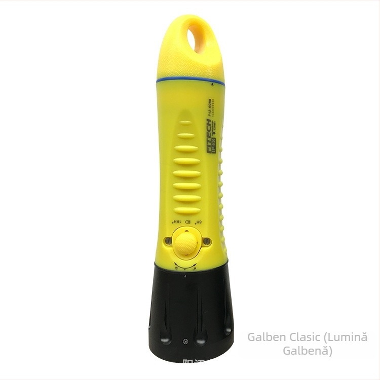 Fener LED pentru scufundări - iluminare profesională, puternică, rază lungă, etanș, utilizare de urgență (Material: aliaj de aluminiu + plastic rezistent la compresiune; Brand: Light Arrow; Categorie: Iluminat pentru scufundări)