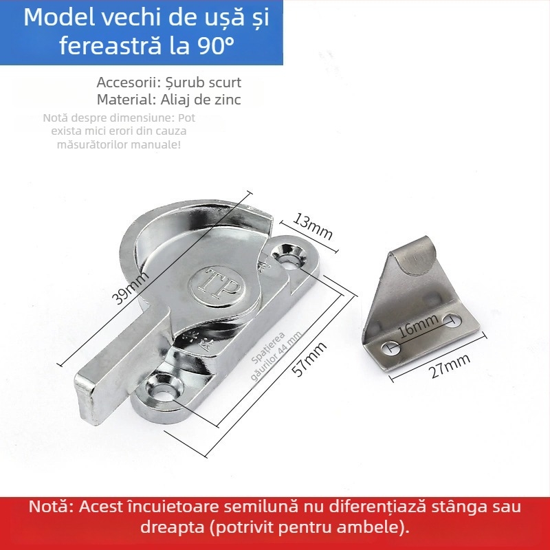 Lacăt pentru fereastră în formă de semilună - oțel inoxidabil, model YYSgz, brand Shouli, stil modern minimalist