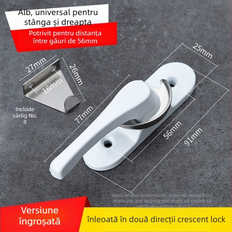 Lacăt pentru fereastră în formă de semilună - oțel inoxidabil, model YYSgz, brand Shouli, stil modern minimalist