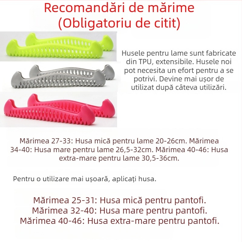 Capace elastice moi pentru lamele patinelor pe gheață – potrivite pentru copii și adulți