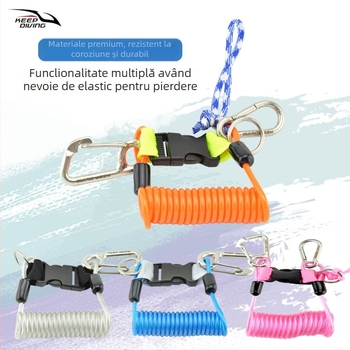 Lanyard pentru cameră de scufundări cu cablu din oțel inoxidabil 316 și cablu telescopic (SSA-FDS21) – KEEP DIVING, Iluminat de scufundare
