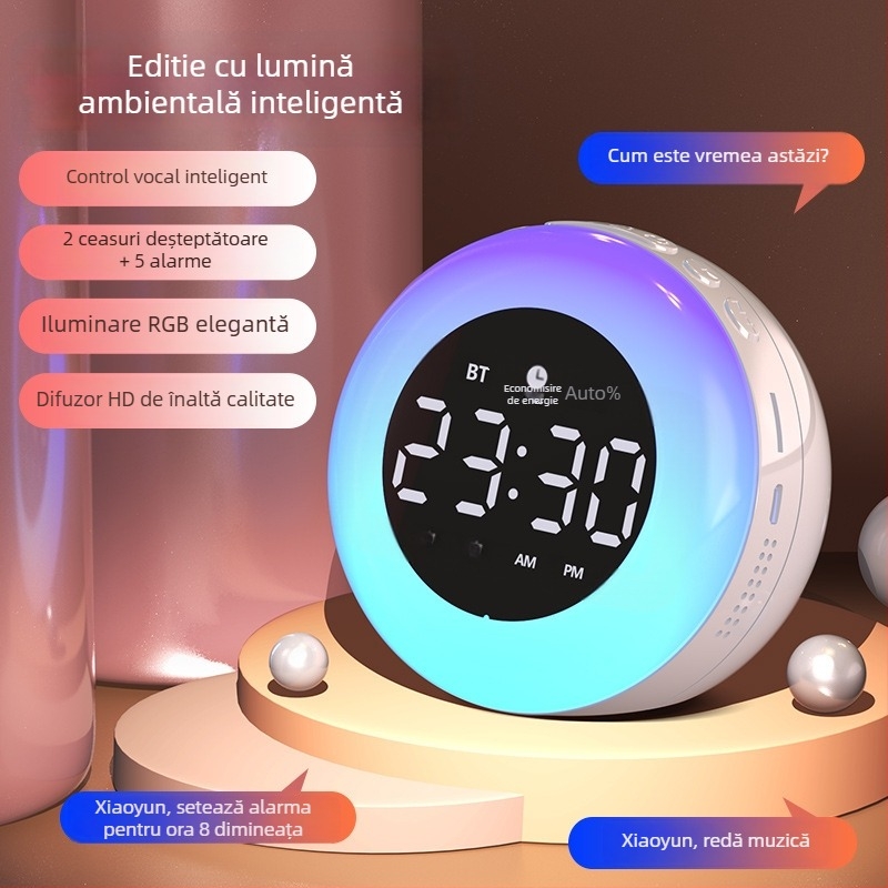 Ceas deșteptător cu afișaj LED, mișcare electronică Seiko, baterie, iluminare în întuneric, ceas de noptieră pentru dormitor