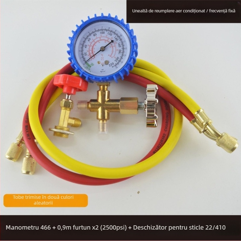 Set de manometre pentru refrigerant cu manometru diafragmă