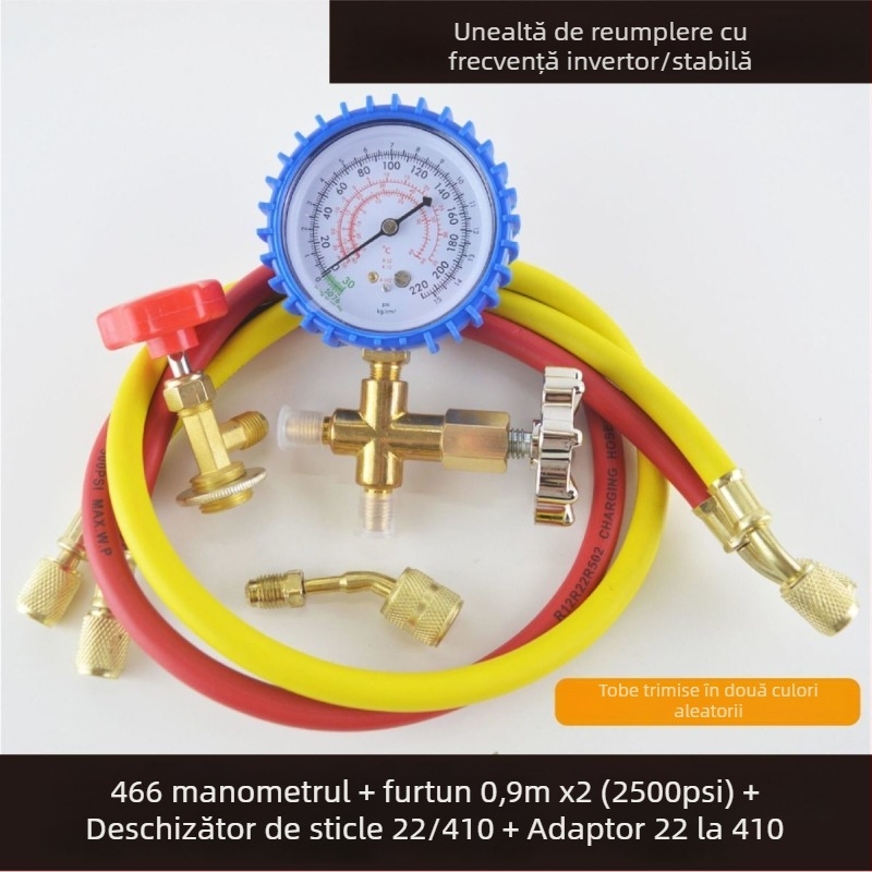 Set de manometre pentru refrigerant cu manometru diafragmă