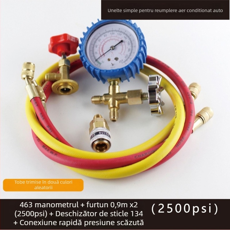 Set de manometre pentru refrigerant cu manometru diafragmă