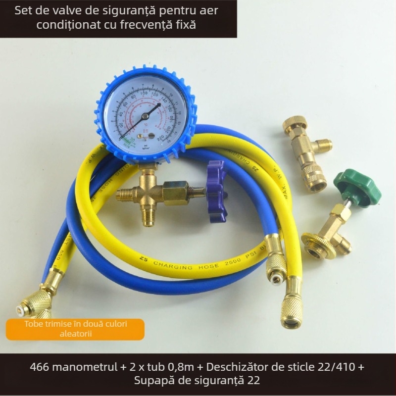 Set de manometre pentru refrigerant cu manometru diafragmă