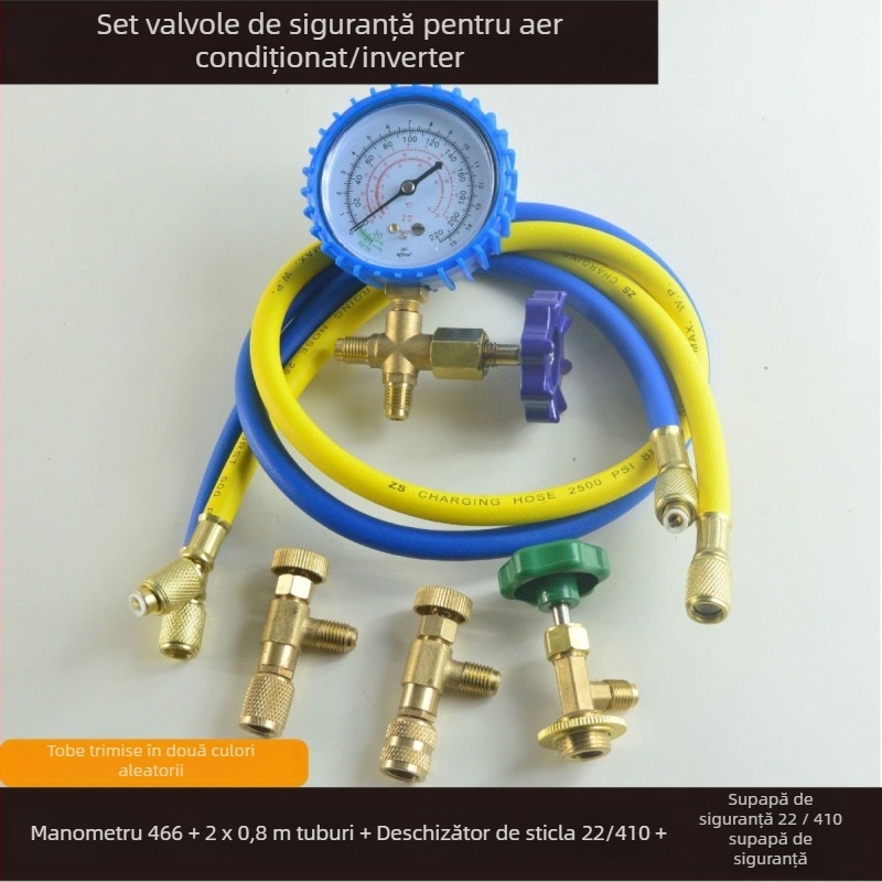 Set de manometre pentru refrigerant cu manometru diafragmă