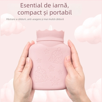 Sticlă de apă caldă din silicon – încălzire prin umplere, rezistentă la explozie, mini figură pluș, încălzitor de mâini drăguț