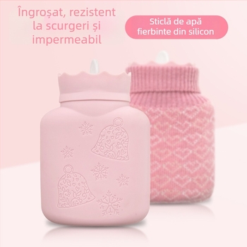 Sticlă de apă caldă din silicon – încălzire prin umplere, rezistentă la explozie, mini figură pluș, încălzitor de mâini drăguț