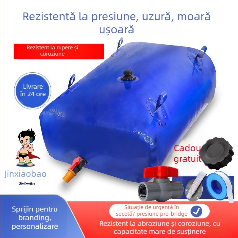 Balon flexibil de apă, rezistent la presiune și uzură; material PVC tip plasă; design pliabil; pentru irigații, transport cu vehicul și preîncărcare a podului