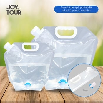 Sac de apă pliabil pentru exterior, cu capacitate mare, portabil, pentru montarea în mașină, din PE plastic, grosime 0.24 cm